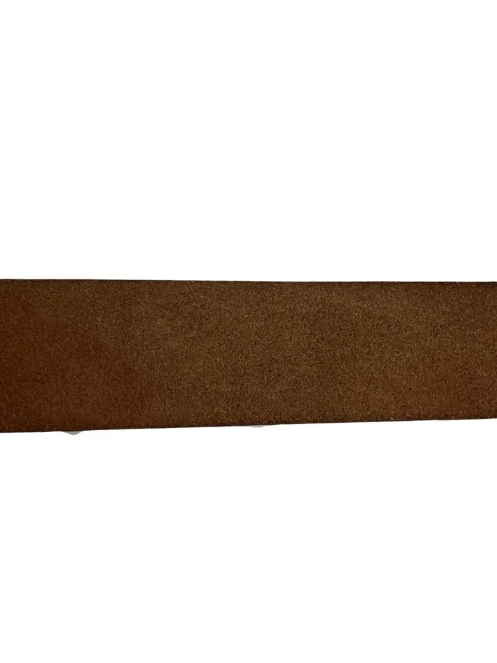 New True Religion Gold Logo Horseshoe Buckle Suede Leather Belt Mens Small Bro